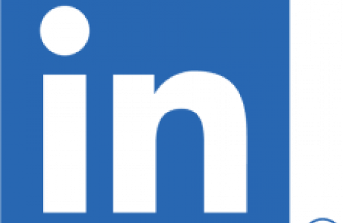 Linkedin Icon in blue and white 
