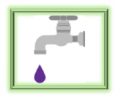 Water faucet icon with water dripping 
