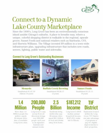 Marketing Brochure describing the highlights of Long Grove's economic development-PDF provided. 