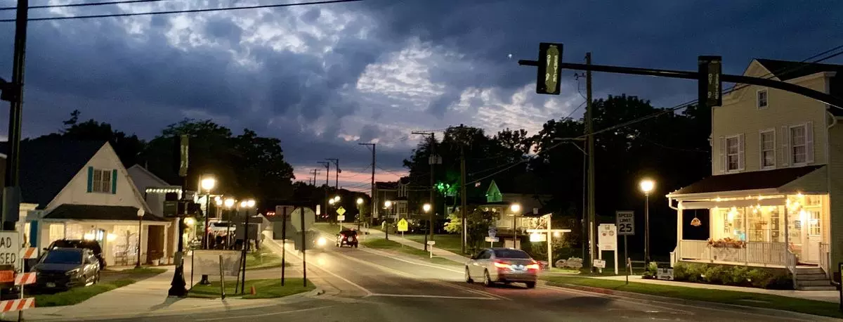 Historic Downtown Long Grove image at night