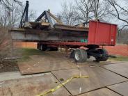 RPC Road Bridge on truck after removed from bridge site